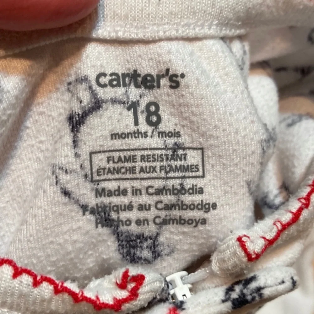 Carters velour sleeper penguin‎ Santa hat 18 months